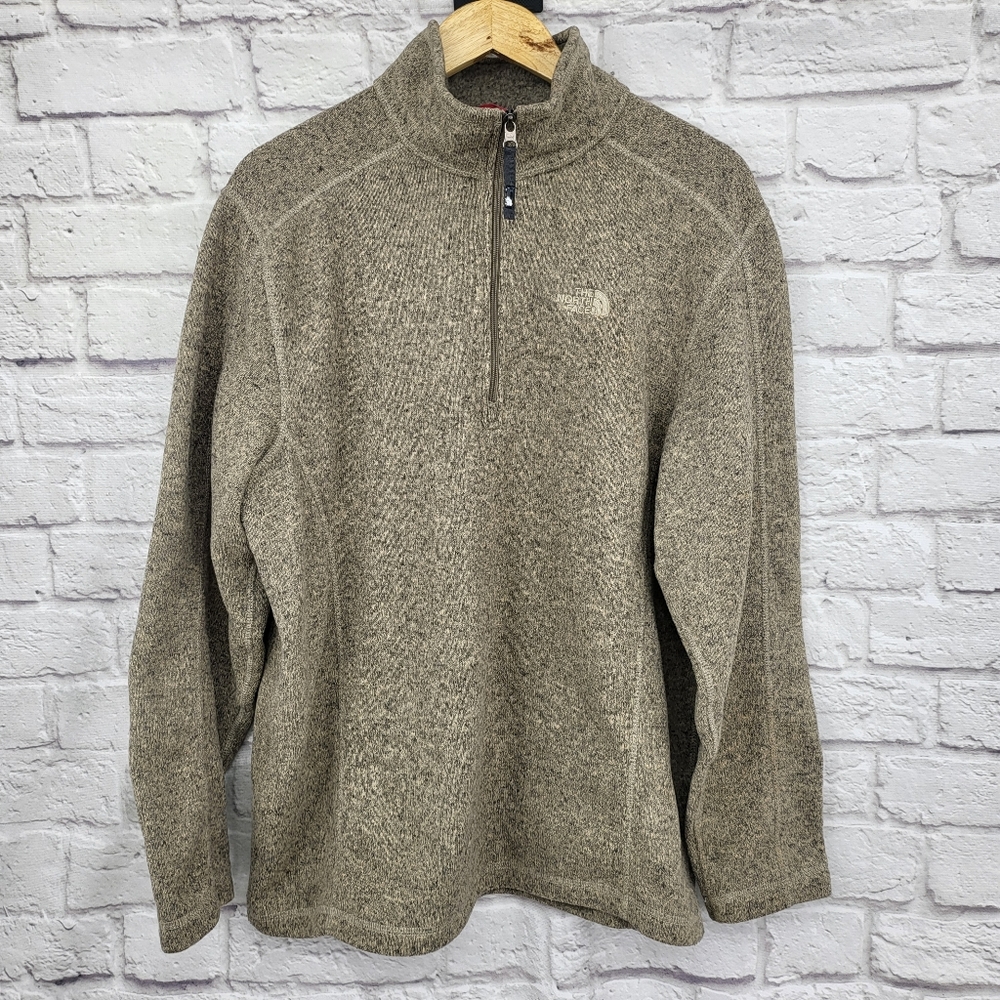 THE NORTH FACE Men's Utility Brown Pullover 1/4 Zip Jacket Sz Large